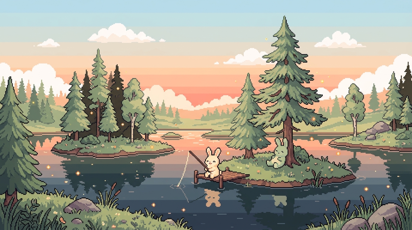 Pixel art landscape